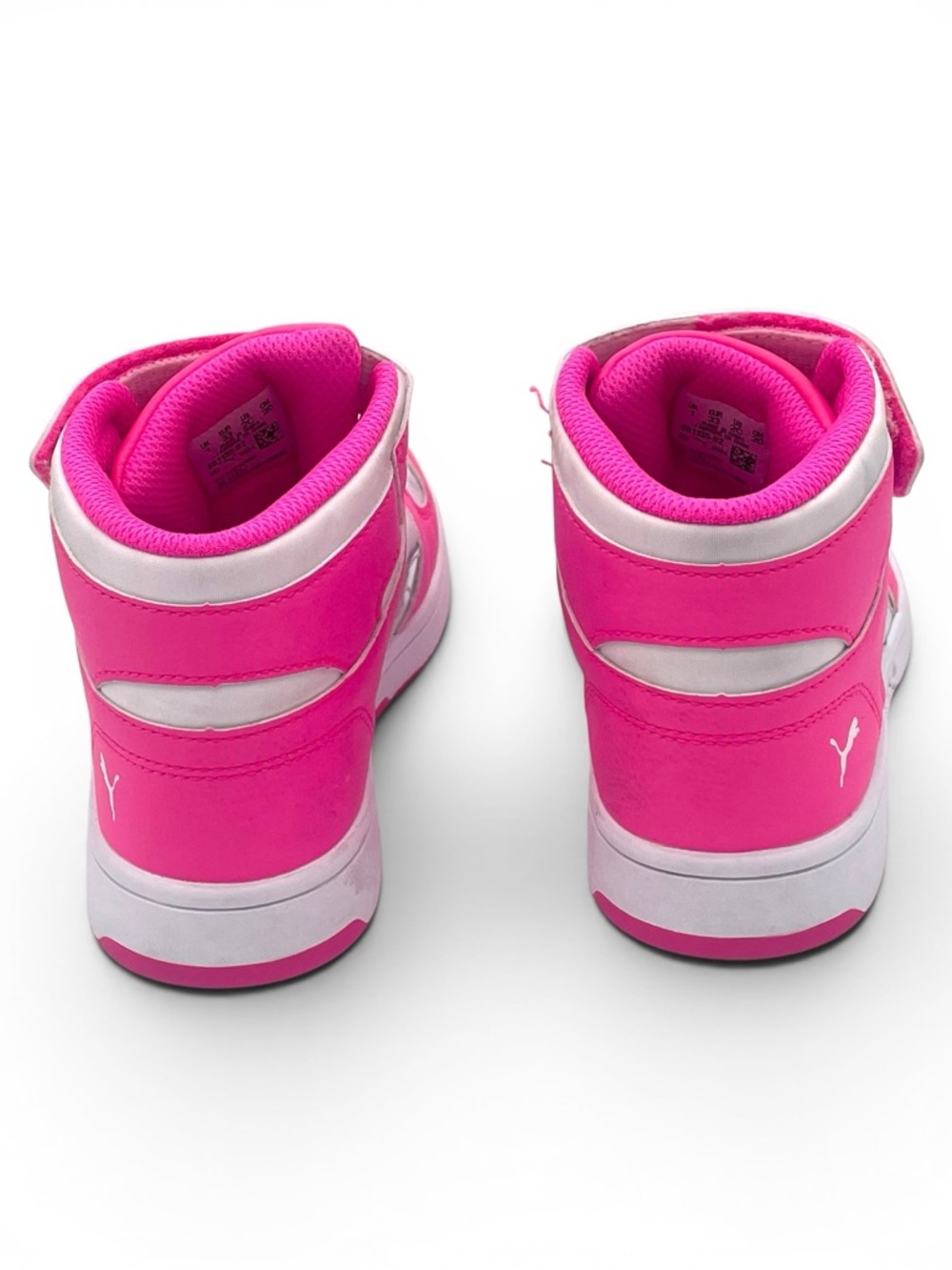 Puma Kids Pink High Top Sneakers Iridescent Size 2C - Picture 5 of 9